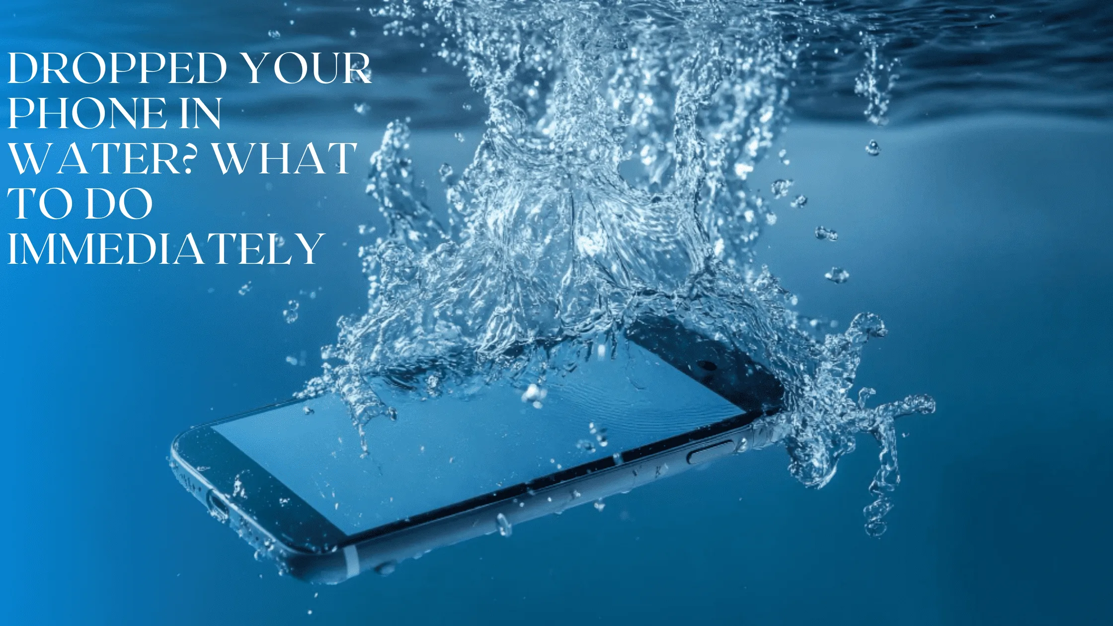 Smartphone splashing into water