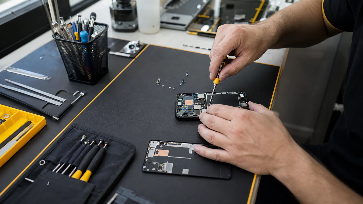 Technician repairing a Nokia smartphone in Orlando