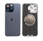 iPhone 15 Pro Back Glass With Frame & MagSafe Magnet (BLUE TITANIUM)