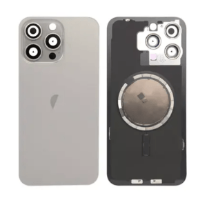 iPhone 15 Pro Back Glass With Frame & MagSafe Magnet (NATURAL TITANIUM)