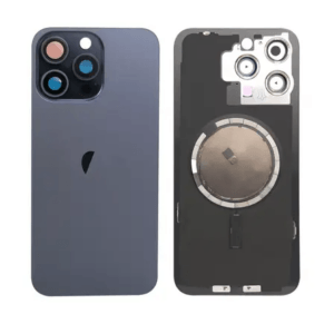 iPhone 15 Pro Max Back Glass With Frame & MagSafe Magnet (BLUE TITANIUM)